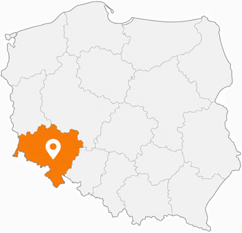 Mapa województwa dolnośląskiego