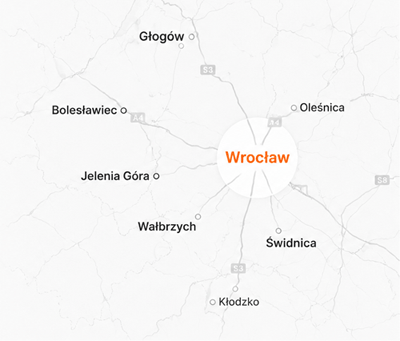Mapa okolic Wrocławia